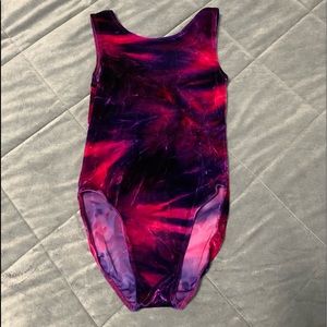 Rosy Cheeks Pink and Purple Tye Dye Velvety Girls Gymnastics Leotard